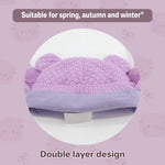 Duoyeree Kids Baby Hat Soft Warm Cable Knit Beanie Toddler Girl Fall Winter Hats(Purple,0-6 Months)