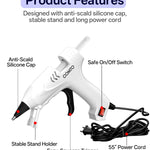COMTO Hot Glue Gun Kit with 30 Sticks, 20W Fast Preheating Mini Hot Glue Gun and Sticks Set for School Crafts DIY Arts and Quick Home Repairs, White