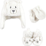 Hudson Baby Girls' Trapper Hat, Mitten and Bootie Set