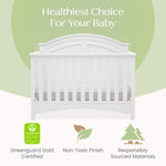 Delta Children Perry 6-in-1 Convertible Crib - Greenguard Gold Certified, Bianca White