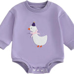 YINGISFITM Newborn Baby Girl Clothes Love Heart Long Sleeve Bubble Romper Sweatshirt Onesie Infant Valentines Spring Outfits