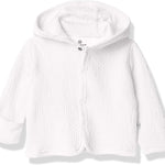 HonestBaby Matelasse Snap-Front Hoodie 100% Organic Cotton Infant Baby Boys, Girls