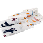 upsimples Baby Swaddle Blanket Unisex Swaddles Wrap Soft Silky Muslin Neutral Receiving Blankets for Boys and Girls, Large 47 x 47 inches, Set of 4 - Sika Deer/Elephant/Lion/Fox