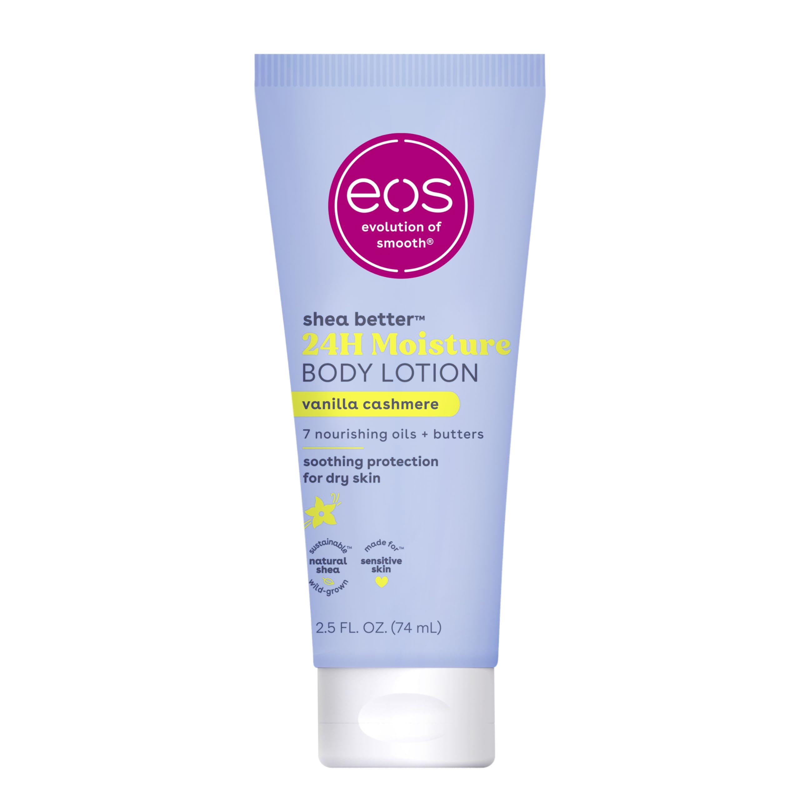 eos Shea Better Body Lotion- Vanilla Cashmere, 24-Hour Moisture Skin Care, Lightweight & Non-Greasy, Made with Natural Shea, Vegan, 16 fl oz