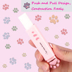 4 Pcs Cute Retractable Kawaii Cat Paw Eraser for Kids, Rubber Push-Pull for Students Writing, Drawing Aesthetic School/Office Supplies (Pink/Blue/White/Orange)