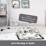 Tiny Love Baby Tummy Time Play Mat, Gymini Deluxe Baby Play Mats for Floor, Magical Tales Black & White Activity Gym