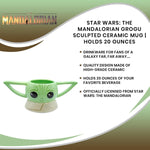 STAR WARS: The Mandalorian Grogu Sculpted Ceramic Mug | BPA-Free Large Coffee Cup For Espresso, Caffeine, Beverage | Home & Kitchen Essentials, Cute Baby Yoda Gifts and Collectibles | Holds 20 Ounces