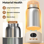 Lxlu Portable Bottle Warmer for Travel, 17 Ounces Milk Warmer for Baby Breastmilk with Fast Heating & Precise Temp Control, Bottle Warmer for Car, Outdoors