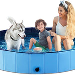 Jasonwell Foldable Dog Pet Bath Pool Collapsible Dog Pet Pool Bathing Tub Kiddie Pool Doggie Wading Pool for Puppy Small Medium Large Dogs Cats and Kids 63" Blue