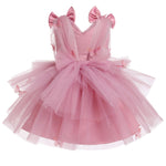 IMEKIS First Birthday Outfit Girl: Butterfly Dress for Toddler 2nd 3rd 4th 5th Birthday Cake Smash Photoshoot Kids Princess Formal Baby Tulle Party Wedding Gowns Dusty Pink Butterfly 12-18 Months