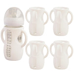 4 Pack Silicone Sleeves for Avent Natural Glass Baby Bottles, Anti Breakage Bottle Holder, Compatible with Philips Avent Glass Natural Baby Bottles (Blue+Gray+Green+White, 8 OZ)