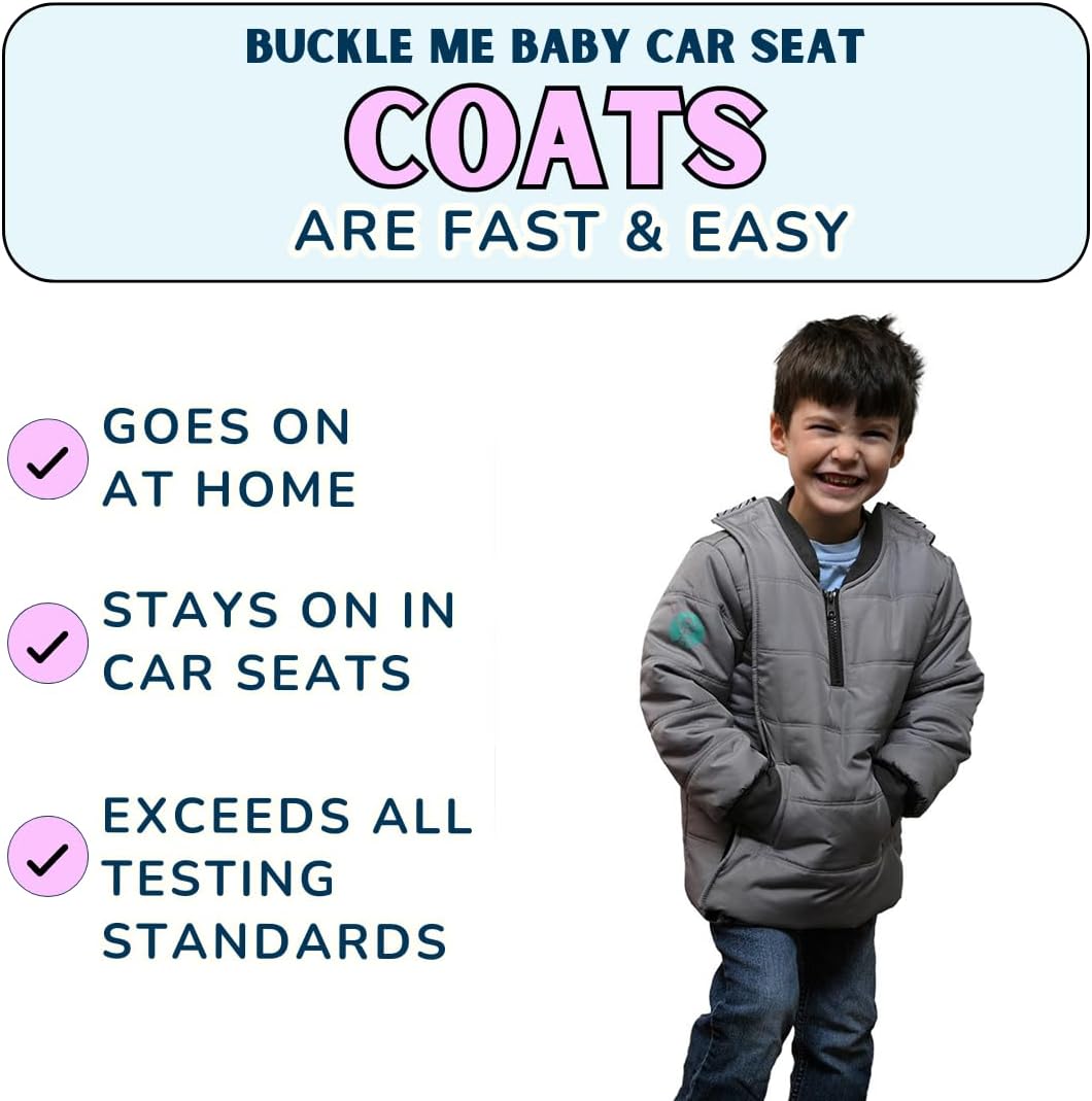 Buckle Me Baby Coats Quick Close Safer Car Seat Winter Jacket/Quick Close Winter Coat for Boy or Girls As Seen On Shark Tank