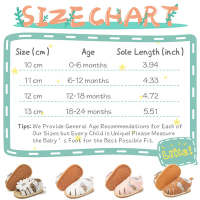 KIDSUN Baby Infant Girls Boys Sandals Non Slip Rubber Sole Summer Beach Outdoor First Walker Crib Shoes