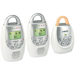 VTech DM221-2 Digital Audio Baby Monitor with 2 Parent Units, DECT 6.0, 1000ft Long Range, Talk Back Intercom, Vibrating Alert, Night Light, Rechargeable - White
