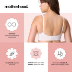 Motherhood Maternity Womens Comfort Nursing Bra with Removable Pads, Wirefree and Seamfree, Breastfeeding Friendly, Pink, X-Large