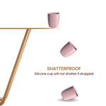 Mintlyfe Silicone Dinnerware Cups for Kids, Unbreakable Open Cup, 2 Pack Drinking Open Cups (Blush+Mauve)
