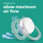 Philips AVENT Ultra Air Nighttime, 6-18 Months Pacifier, Pink, Pack of 4, SCF376/44
