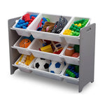 Delta Children MySize 9 Bin Plastic Toy Organizer - Greenguard Gold Certified, Grey