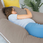 QUEEN ROSE Pregnancy Pillow, U Shaped Full Body Pillows for Sleeping Support, 55 Inch Maternity Pillow for Pregnant Women, Beige