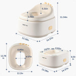 usbettas 3 in 1 Potty Training Toilet, Dinosaur Toddler Potty Training Seat for Boys Girls with Comfortable Cushion, Easy-to-Clean and Anti-Slip Potty Training Step Stool for Toilet (Beige)