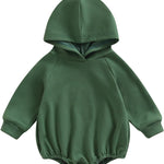 Thorn Tree Newborn Baby Boys Hooded Sweatshirt Long Sleeve Solid Romper Infant Baby Fall Winter Spring Outfits