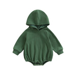 Thorn Tree Newborn Baby Boy Hooded Sweatshirt Long Sleeve Solid Romper Infant Baby Fall Winter Onesie Outfits (Green,6-12 Months)