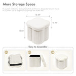 B FSOBEIIALEO Storage Ottoman Cube, Flowers Shaped Ottomans with Storage Foot Stool Footrest for Lving Room, Boucle Ottoman Seat for Dorm Room,Faux Teddy Fur,White 12.6"x12.6"x12.6"