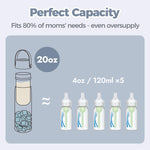 HEYTRIP Portable Breastmilk Cooler - 20oz Stainless Steel Milk Chiller Bottle for Travel & Work | Reusable Breastmilk Storage Container, 36+ Hour Cooling, TSA Approved | Violet Aurora