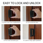 2 Pack Door Reinforcement Locks with 8 Screws, Home Security Door Lock for Toddler, Childproof Door Lock Night Lock Withstand 800 Lbs (Black)