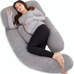 AS AWESLINGDetachable Maternity Pillow for Pregnant Women | 60in Pregnancy Pillows for Sleeping | Extra Large Full Body Pillow for Pregnancy with Crystal Velvet Cover(Dark Gray)
