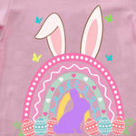 Toddler Boys Girls Easter Shirt Rainbow Bunny T-Shirts Kids Short Sleeve Rabbit Graphic Tees Girls Tops 5T