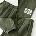 Feidoog Toddler Baby Boys 2 Pack Sweatpants Solid Cotton Elastic Waist Trousers Active Jogger Pants,Green+Coffee,2-3T