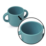 Silicone Training Cup for Infants, Toddler Learning Cup with Two Handles, Baby Open Cup 5oz, 6months+ (green+pink)