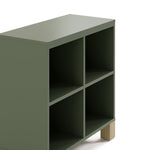 Storkcraft California Cube Organizer Bookcase (Olive with Driftwood) – GREENGUARD Gold Certified Book Shelf for Kids, Premium Wooden Cubbies
