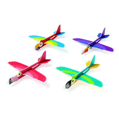 Fun Express Tropical Birds Glider Toys Bulk 24 Pack - Party Favors for Kids 3-5 4-8 | Goodie Bag Stuffers & Birthday Party Favors | Flying Toys for Classroom Prizes & Pinata Stuffers