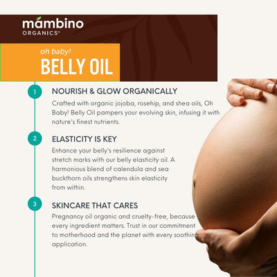 Mambino Organics Bun in the Oven Kit + Free Bag – All Natural Skincare Set for Pregnant Women – Anti-stretch mark, Body Moisturizer, Lip Balm Gift Pregnancy Gift Set for First time Moms