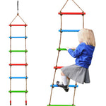 Climbing Rope Ladder for Kids, 6.6Ft Swing Rope Ladder Obstacle Course Hanging Ladder for Indoor PlaySet and Outdoor Tree House, Playground Swing Set and Slackline Ladder