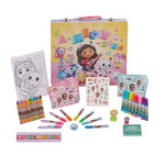 Innovative Designs DreamWorks Gabby’s Dollhouse Deluxe Activity Set with Carrying Tin, Coloring Sheets, Tattoos, Stickers, & Art Supplies
