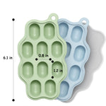 Baby Food Freezer Tray with Lid 2 Pack, Silicone Nibble Tray, Fruit Feeder Teether, Breastmilk Popsicle Mold, Food Storage Container, Ice Cube Maker for Homemade Baby Meals