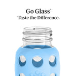 Lifefactory 4-Oz Glass Baby Bottle with Protective Silicone Sleeve and Stage 1 Nipple Sky Blue