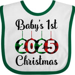 inktastic Babys 1st Christmas 2025 Baby Bib