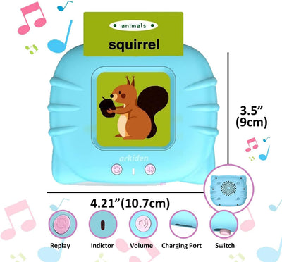 Talking Flash Cards for Toddler 1 2 3 4 Year Olds, Language Learning Toys, Pocket Speech Therapy Toys, Autism Toys, Montessori Toys with 224 Words, Children's Sensory Learning Educational Toys