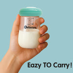 Glass Breast Milk Storage Bottles-Wide Neck Breastmilk Storage with Lids, Breast Milk Storage Containers for Fridge,BPA-Free (Blue,6oz(pack of 4))