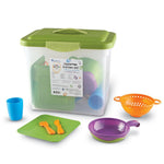 Learning Resources New Sprouts Classroom Kitchen Set - Kids Kitchen Playset, Pretend Play Food Toys for Toddlers, Toddler Learning Toys, Kids Cooking Sets and Accessories, Preschool and Homeschool Toy