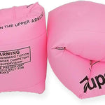 10Leccion 2 Pack Inflatable Arm Floaties for Toddlers, Blow up Water Wings for Kids, Swimming Arm Bands Floatation for Children and Adults 30-150LBS(Blue and Orange)