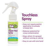 Boogie Diaper Rash Cream Spray for Baby, Travel Friendly No-Rub Touch Free Application for Sensitive Skin, Over 200 Sprays per Bottle, 1.7 oz (Pack of 1)