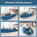 Elehealthy Pregnancy Pillow Maternity Pillow for Side Sleeping Soft Pregnancy Body Pillow for Pregnant Women, Maternity Pillow with Detachable and Adjustable Pillow Cover