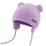 Duoyeree Kids Baby Hat Soft Warm Cable Knit Beanie Toddler Girl Fall Winter Hats(Purple,0-6 Months)