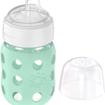 Lifefactory 8-Ounce Wide Neck Glass Baby Bottle with Protective Silicone Sleeve and Sippy Spout, Mint (LG2251WMI4)