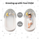 BNAKKON Travel Bassinet Portable Baby Bassinet, Baby Lounger for Newborn, Infant and Toddler, Suitable for Indoor & Outdoor Carrying, Mini Cribs Co Sleeper for Baby in Bed, Foldable Washable, Grey